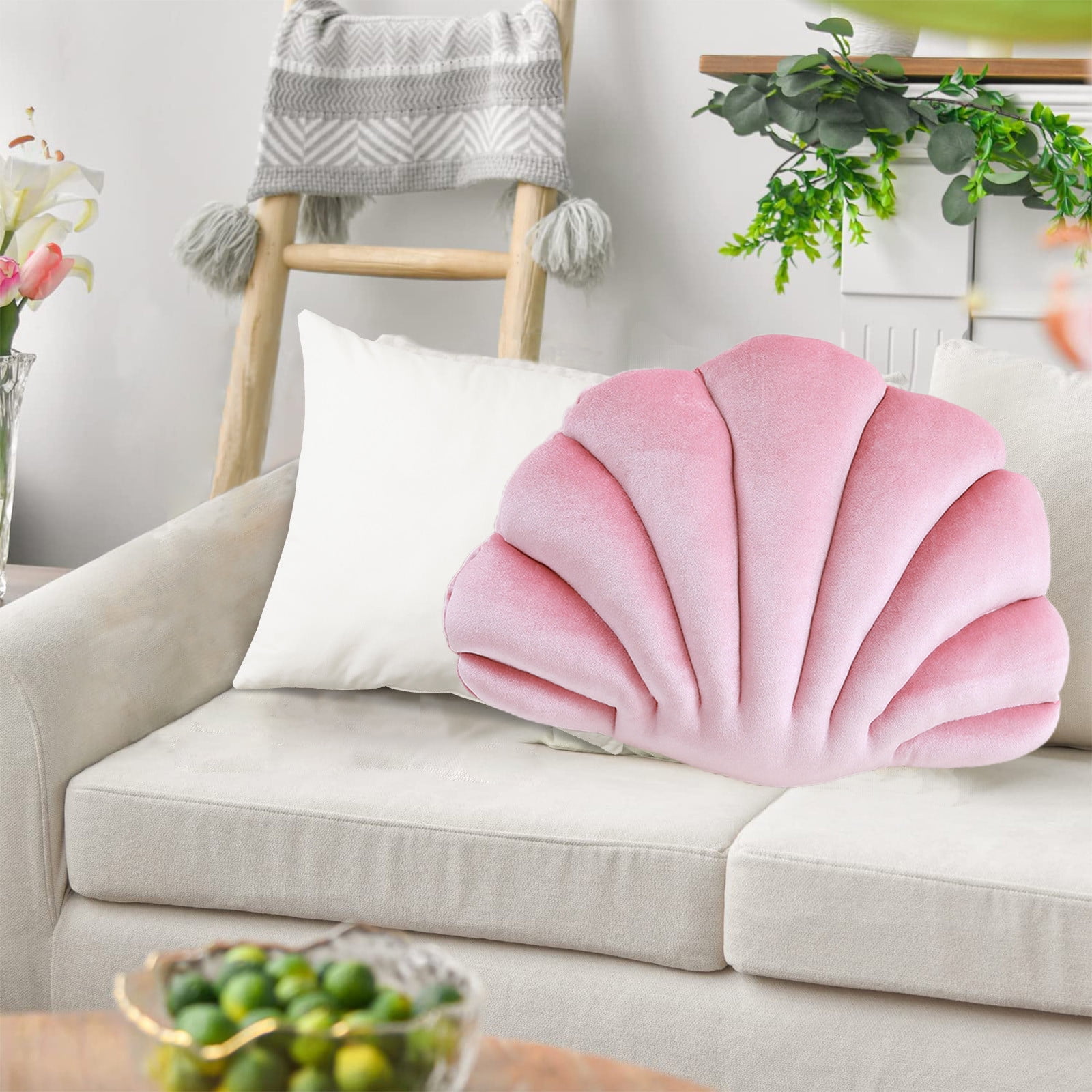 Coussin Décoratif 3D Coquillage – Velours Doux, 35,6 X 27,9 Cm – Décoration Marine Pour Canapé, Lit, Chaise - 5
