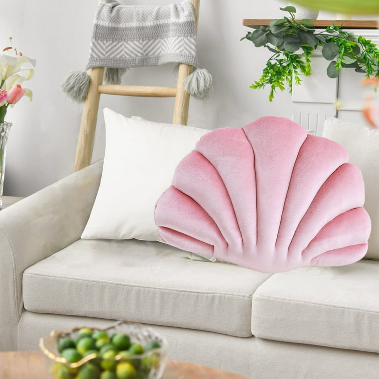 openpig Seashell Pillow Sea Shaped Decorative Princess Throw
