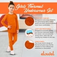 thumbnail image 2 of Elowel Thermal Underwear Set for Girls Kids Thermals Base Layer Large Orange, 2 of 7