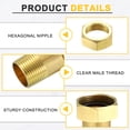 thumbnail image 4 of 2Pcs Brass Water Meter Tube Pipe Fittings, G1" Male x G1-1/4" Female Thread, 4 of 6