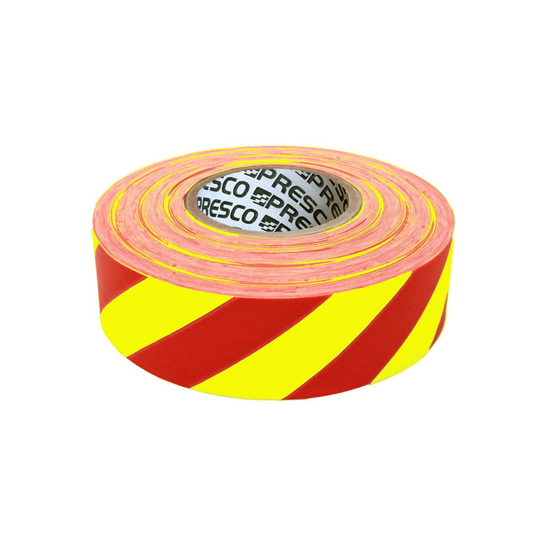 Presco Stripe Patterned Roll Flagging Tape: 1-3/16 in. x 50 yds. (Neon Pink  and Light Pink Stripes) [NON-ADHESIVE]