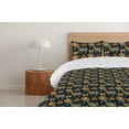 thumbnail image 4 of Ambesonne Peacock Down Alternative Quilt Comforter, Exotic Bird Curlicue Boho, King, Dark Teal and Marigold, 4 of 5