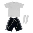 thumbnail image 2 of Camisetas y pantalones para muñecas de 12 pulgadas, accesorios de decoración para muñecas, decoración de manga corta para cosplay Blanco, 2 of 9