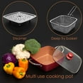 thumbnail image 6 of 5 Pcs Red Copper Chef Cookware Set Non Stick Deep Frying Pan Fry Basket Steamer Rack 5 Qt Square Induction Safe, 6 of 6