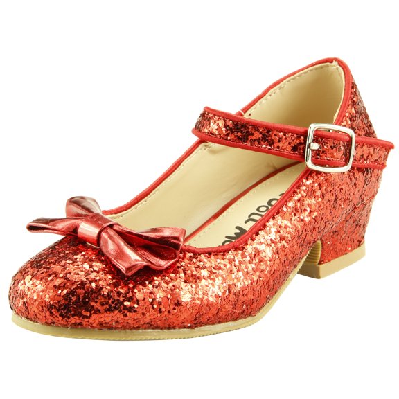 The Doll Maker Bow Top Glitter Strap Pump (Little Kid/Big Kid)-TD173034C-1