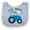 Blue and White, variant on Inktastic Farmer Tractor Little Bro Boys Baby Bib