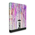 thumbnail image 3 of Bold Purple Rainfall Family Silhouette Abstract Graphic Art Gallery Wrapped Canvas Print Wall Art, 3 of 7