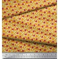 thumbnail image 2 of Soimoi Modal Satin Tissu Feuilles & Coquelicot Imprimé Floral 1 Yard 42 Inch Wide, 2 of 6