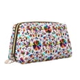 thumbnail image 2 of Picia Mexican Bright Style Print Leather Makeup Bag Make Up Bag Travel Toiletry Bag for Her Girlfriend Teacher Teen Girl Gifts, 2 of 8