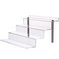 thumbnail image 1 of CECOLIC Acrylic Riser Shelf 4 Tier Clear Display Stand for Collectibles Pop Figures, Cupcakes, Perfumes, Display Risers for Decorating & Organizing - 11.8 x 10.8 x 6.5 in (Large, 1 Pack), 1 of 4
