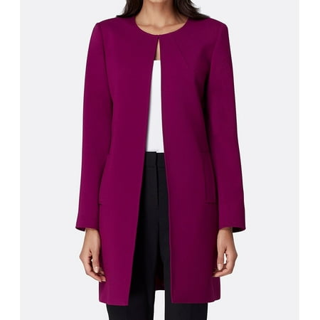 Jessica Petite Coat - Purple Women Petite Round-Neck Topper Jacket $149 10P