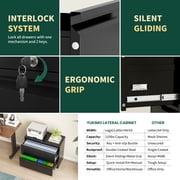 IKIMI 2-Drawer Lateral File Cabinet with Lock, 35.4 W Metal Filing Cabinet for Letter/Legal/A4 Files, Black