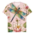 thumbnail image 3 of 2026 Summer Tops for Women Casual Tops Office Elegance Tee with Floral Design Comfort Fit Blouse(Light Pink1,L), 3 of 3
