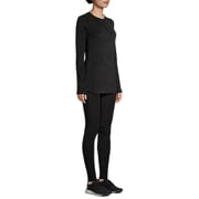ClimateRight by Cuddl Duds Women's Stretch Fleece Long Sleeve Crew Neck Top & Legging Base Layer Set, Sizes XS to 4X