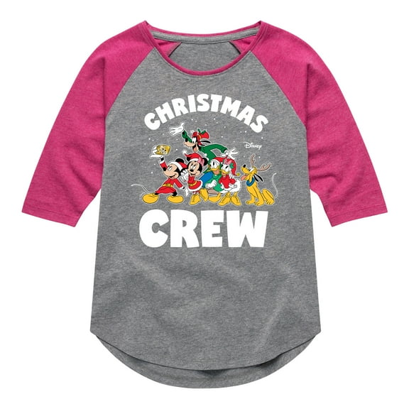 Disney - Christmas Crew - Toddler & Youth Girls Raglan Graphic T-Shirt