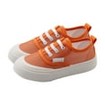 thumbnail image 2 of Otqutp Little Boys Soft Sole Sneakers Children's Canvas Shoes Single Mesh Breathable Summer Casual Shoes for Girls A Slip On Shoes(Orange,7-8Years), 2 of 5
