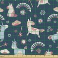 thumbnail image 2 of Ambesonne Animal Fabric by the Yard Upholstery, Unicorns and Rainbows, 3 Yards, Night Blue Multicolor, 2 of 5