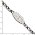 thumbnail image 4 of Chisel Stainless Steel Brushed Medical ID Curb Chain Bracelet - 8.5", 4 of 6