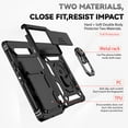 thumbnail image 6 of Allytech Google Pixel 7A Case with Screen Protector, Slide Camera Protective Cover Ring Holder Stand Compatible with Car Mount Shockproof Anti-Scratch Case Cover for Google Pixel 7A 6.1" - Black, 6 of 8