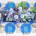 thumbnail image 4 of 75 Silverware, 25 C  s, 25 Napkins for Wedding & Party | 175PCS Clear Blue Plastic Plates - Blue and Gold Disposable Plates Include 50 Plate, 4 of 9
