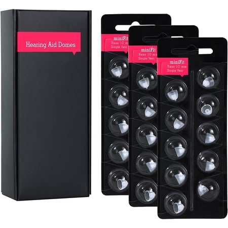 Hearing Aid Domes for Oticon Replacements,Oticon Minifit Single Vent Bass Domes (10 mm/3 Pack）,Universal Domes for Oticon Hearing Aid Supplies
