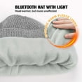 thumbnail image 3 of CENSGO Warm Fleece Lined Bluetooth LED Beanie, Mens Stocking Cap with Light and Speaker Mic Cordless Headphones, Christmas Hat Stuffers for Men Dad (Gray), 3 of 19