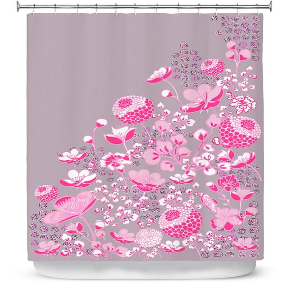 Shower Curtains 70" x 84" from DiaNoche Designs by Yasmin Dadabhoy - Floral Bed 2