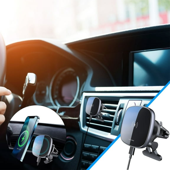 Car Wireless Charger, Wireless Car Charger Fast Charging Auto Clamping Car Mount Phone