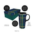 thumbnail image 4 of Evergreen Ceramic Travel Cup w/ Silicone Paint Handle, 17 OZ. w/Box, Green and Blue Plaid, 4 of 9