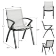 thumbnail image 3 of Huisuilinss Aluminum Outdoor Dining Chair,Patio Dining Chair,Quick-Dry Textilene Fabric Bistro Chair,All-Weather Rust-Resistant Ergonomic Design Armchair For Poolside Restaurant Balcony,Chairs Only, 3 of 7