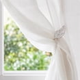 thumbnail image 6 of Evideco French Home Goods Curtain Holdbacks Set of 2 Magnetic Wooden Leaf Curtain Tiebacks - White, 6 of 8