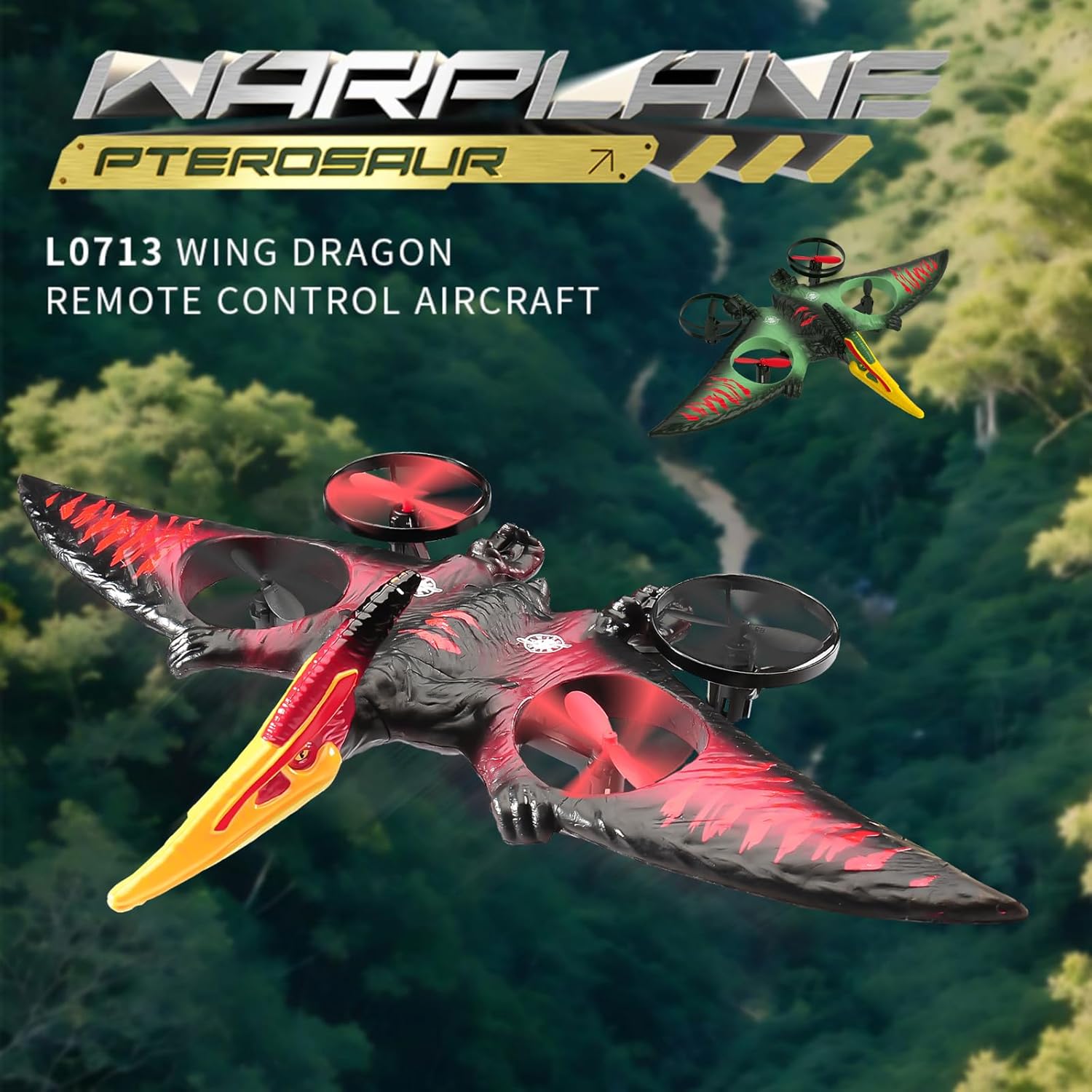 RC Plane Pterodactyl Dragon Easy to Fly Remote Controlled for Adults Red