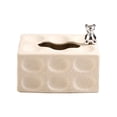 thumbnail image 4 of GUOOL Creative Ceramic Tissue Box Cover Decorative Rectangle Facial Tissue Holder Case White Dot, 4 of 9