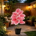 thumbnail image 6 of Gallickan Artificial Pink Plant Potted Alocasia 18 Leaves PVC Fake Tropical with Pot for Home Office Desk Decor, 6 of 6