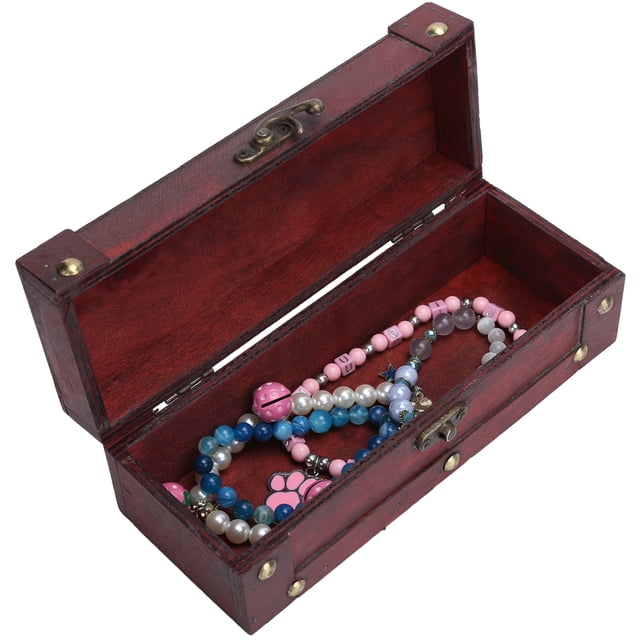 Caja de Madera de Imitación Vintage, Caja de Almacenamiento de Madera de Imitación, Caja de Almacenamiento Vintage, Organizador de Adornos de Joyería de Estilo