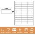 thumbnail image 2 of shiyou-1" X 2-5/8" 30 Up Mailing Labels for Laser/Inkjet Printer,Address Labels,Thermal Labels for Printer,Shipping mailing Labels (25Sheets - 750 Labels), 2 of 4