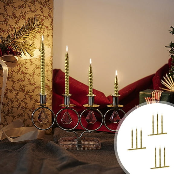 CxhicLuv Threaded Candle Sticks, Elegant 10-inch Gold/White/Green Taper Candles, Non-Drip Wax for Weddings, Dinners & Holiday Parties, Fume-Free Long-Lasting Candle Set for Home Decor