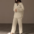 thumbnail image 2 of Posijego Ensemble de Détente Deux Pièces pour Femmes Manches Longues Col Rond Hauts Pantalons Chauds Tenues Simples, 2 of 3