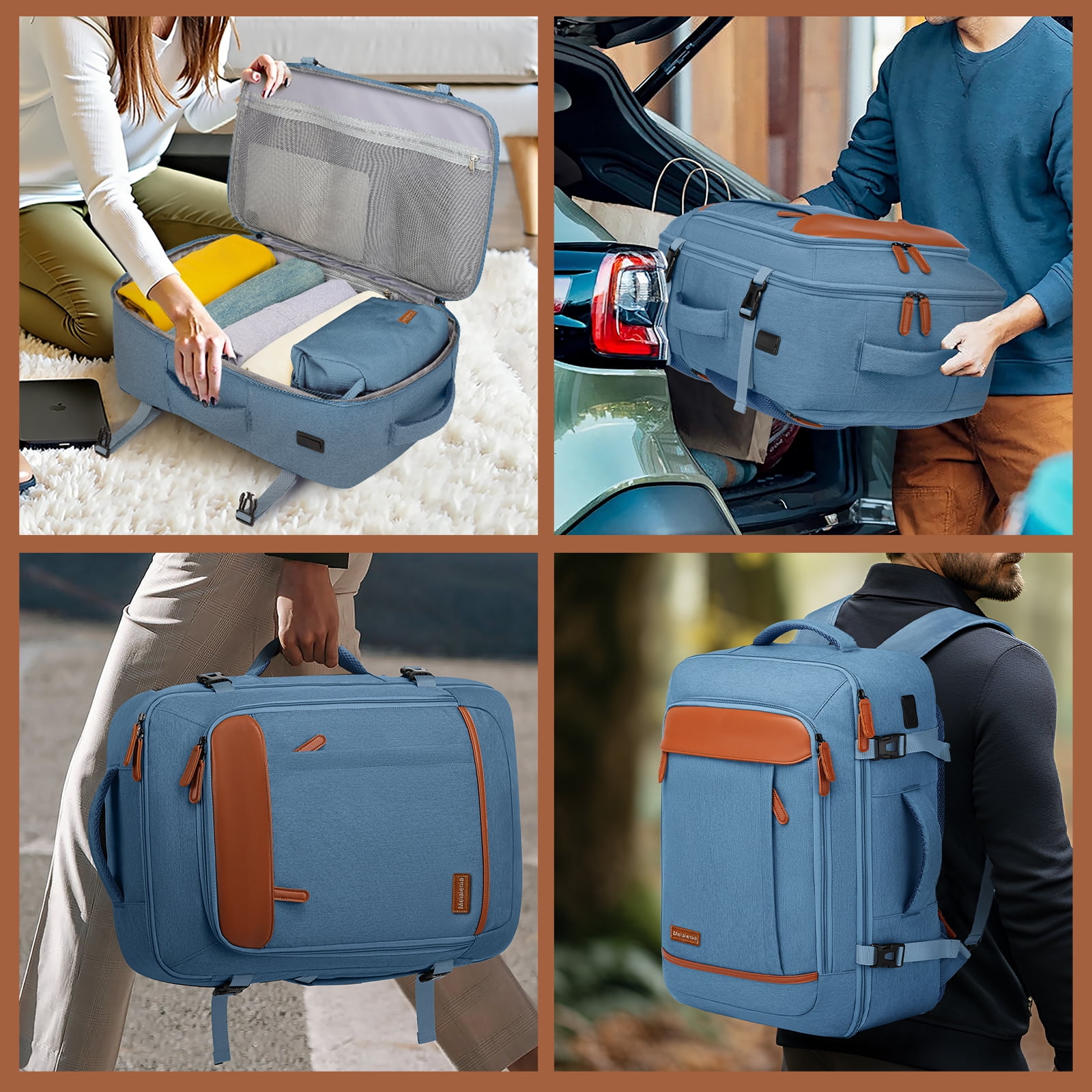 Joyway 2-Piece Travel Backpack Set Airline-Approved Waterproof Carry-On Luggage with USB Charging Port Comfortable Straps & Matching Toiletry Bag