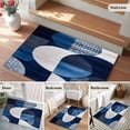 thumbnail image 5 of 2x3 Ft Entryway Area Rug, Navy Blue Boho Kitchen Rug Runner Washable Floor Mat, White Circle Abstract Art Non Slip Indoor Door Mat Throw Carpet for Bathroom Living Room Bedroom, 5 of 8