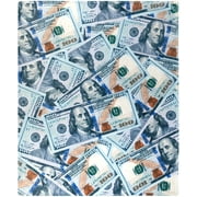 Money Throw Blanket, Adorable Super-Soft Extra-Large 100 US Dollar Bill Blanket for Men, Women, Boys, Girls, and Children, Cute Fleece Benjamin Franklin Blanket (50in x 60in) Warm Plush and Cozy Throw