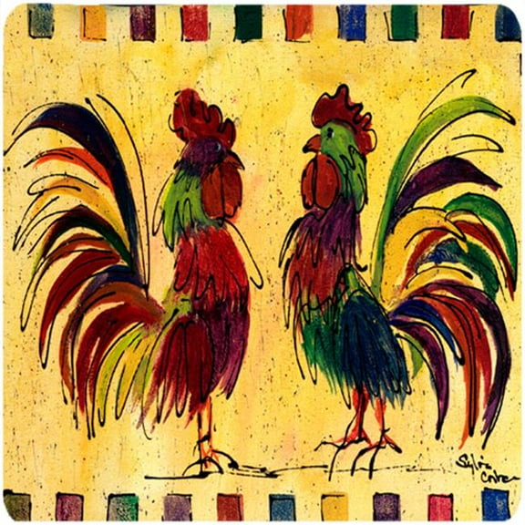Bird - Rooster Foam Coasters - Set 4