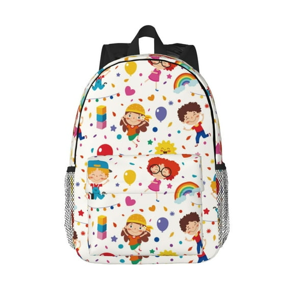 Disketp Childrens Party Mochila Escolar de 15 Pulgadas, Mochila Ligera para Estudiantes, Viajes y Trabajo, Cómoda y Resistente para el Uso Diario