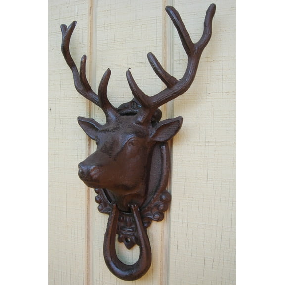 Metal Buck Deer/Elk Head&Antlers Door Knocker Rustic Front Door House&Home Decor