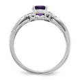 thumbnail image 2 of 925 Sterling Silver Rhodium Plated Amethyst Diamond Ring Size 6, 2 of 6