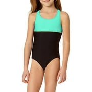 Angle View: LIttle Girls' 4-6X Color Block Athletic One Piece Swimsuit