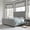 Grey, variant on Amerlife Queen Size Bed Frame with Velvet Upholstery, Tufted Headboard and Footboard, Cream