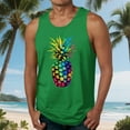 thumbnail image 2 of YUGYXL Trendy Funny Prints Tank Tops for Men Casual Regular fit Summer Sleeveless Shirts Beach Vacation Lightweight Tanks Green L, 2 of 5