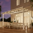thumbnail image 2 of MEISSALIVVE 10' x 10' Hardtop Wall Mounted Gazebo Pergola, Lean-to Metal Awning with Sloped Roof, Outdoor Shelter for Patio, Deck, Backyard, White, 2 of 10
