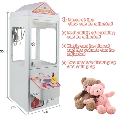 JORUGUNA Mini Claw Crane Machine 110V Metal Case Bar Candy Toy Catcher Shake-Proof ( non charger, no test)